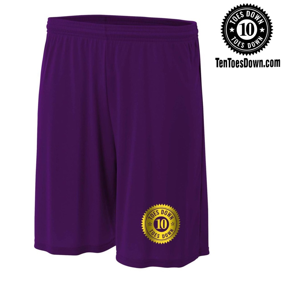 Ten Toes Down Men's Performance 7” Shorts ( Purple)